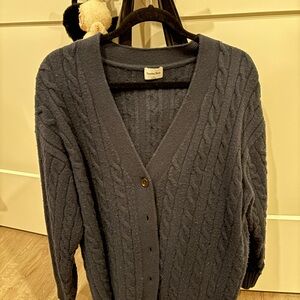Sunday Best Cable Knit Cardigan - Navy